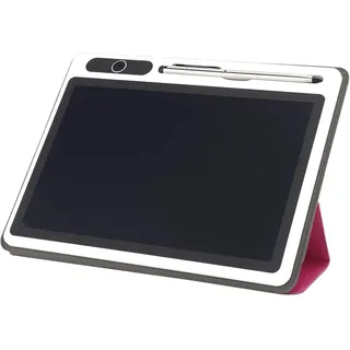 Elektronischer Notizblock, LCD, Zeichenblock, Business-Zubehör, digitaler Notizblock, elektronisches Tablet, Notizbuch, USB-Handmalwerkzeug, 22,9 cm (Schwarz (mit Kunstlederhülle)) (Rot (mit