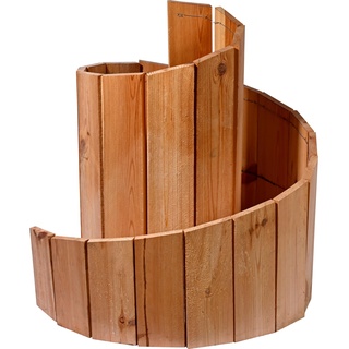 Dobar dobar® Kräuterspirale Massivholz | Kräuterschnecke Vormontiert | Unbehandeltes Holz | Kräutertreppe Kiefernholz Garten | Kräuterturm Bausatz | 250 x 68 cm | Natur