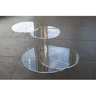 edelstahlheini.de Tortenständer Rund Tortenetagere Acryl Etagere Hochzeit 3 Etagen Acrylglas Ø 20 25 30cm