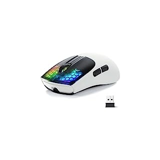 MAGIC-REFINER Attack Shark Aerox X5 Kabellose Gaming-Maus, Ultraleicht 49g, Tri-Mode(BT5.0/2.4GHz/Typ-C), RGB Bluetooth Maus, Optischer Sensor Pixart 4000DPI, Lange Akkulaufzeit, PC/MAC-Schwarz&Weiß