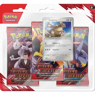 Pokémon Karmesin & Purpur Ewige Rivalen: Kangama 3 Boosterpacks + 1 holografische Promokarte