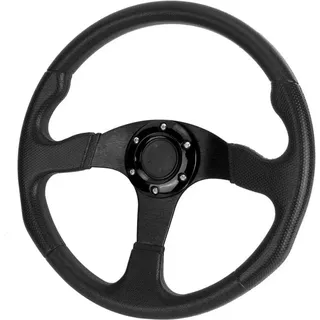 350 mm/14 Zoll Rennwagen-Sportlenkrad Deep Dish 6 Schrauben Universelles modifiziertes Rennlenkrad (schwarz)