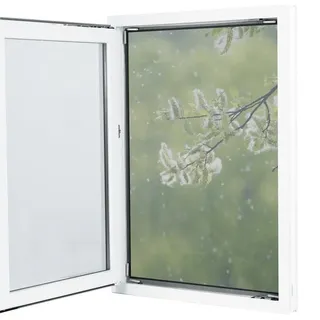 EasyMaxx Moskitonetz mit Pollenschutz mit Magnetbefestigung fürs Fenster | 150 x 130 cm & [grau]