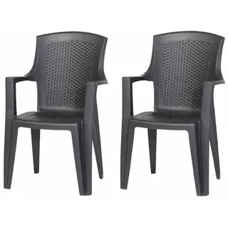 Stapelsessel 62 x 60 x 89 cm schwarz 2er Set