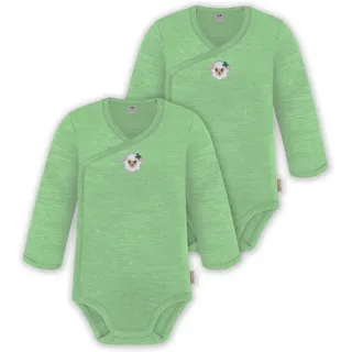 normani Outdoor Sports 2er Pack Doppelpack Baby-Body Merino Wickelbody in Grün | Gr.: 86