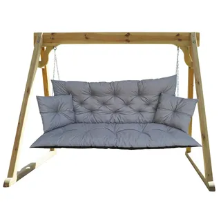Waterproof Outdoor Palettenkissen | Hollywoodschaukel Auflage | Bankauflage | Sitzkissen and Rückenkissen | Pallettenpolstern | Lounge Kissen Outdoor 100 x 110 cm(100 x 50 x 60 cm) Inkl. 2 kissen Grau