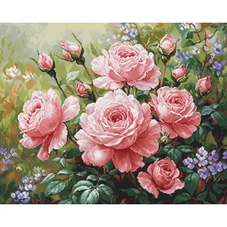Luca-S Gobelin Stickpackung Der Rosengarten, Zählmuster, 27,5x22cm