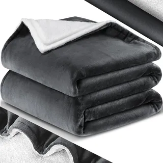 Kesser KESSER® Kuscheldecke Flauschige Sherpa Extra Weich & Warm Wohndecke Flanell Fleecedecke, Falten beständig/Anti-verfärben als Couchdecke Sofadecke oder Bettüberwurf