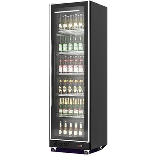 CombiSteel Mobiler Flaschenkühlschrank mit 1 Glastüren Getränkekühlschrank Kühlschrank Gastro 387 L 0/10°C ISO 48 mm