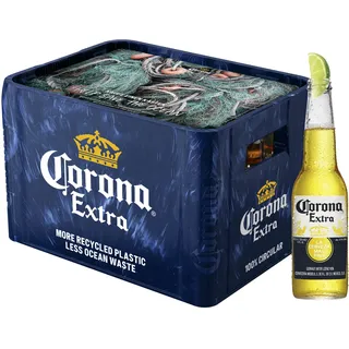 Corona Extra Premium Lager Flaschenbier, MEHRWEG im Kasten, Internationales Lager Bier, 20er Kiste (20 x 0.355 l)