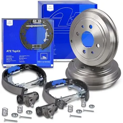 Ate Bremstrommeln +TopKit Bremsbackensatz hinten [Hersteller-Nr. 41108524] für Ford, Fiat