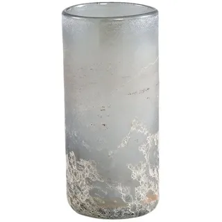 PTMD Vase aus massivem Glas mit gerader Zylinderform, grauem Finish & moderner Optik Größe S – Loek | PTMD