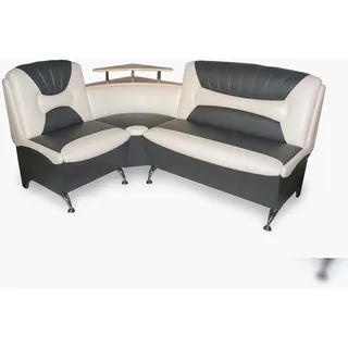 RODNIK Eckbank Arabika Essecke Sitzbank Grau-Creme Kunstleder Ablage Stauraum