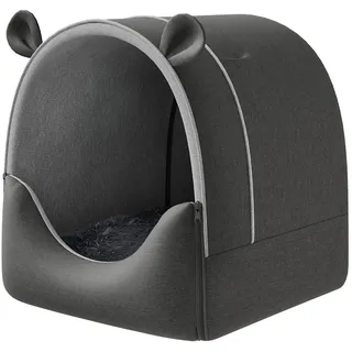 EUGAD Größe Hundehöhle, 2-in-1 Hundehöhle Hundehütte, Katzenhöhle Haustierhaus mit Plüschkissen Warm Hundehaus, Größe Mittelgroße Katzenhaus für Drinnen Winterfest 60x55x60cm