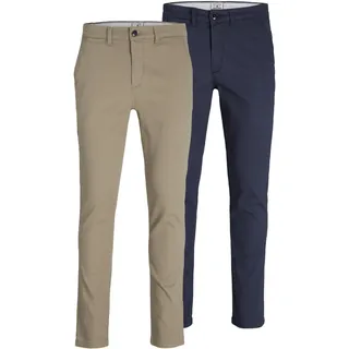 JACK & JONES Marco Dave Akm Hosen 2 Units Beige / Pack Navy Blazer 30 30