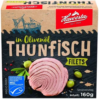 Hawesta MSC Thunfisch Filets in Olivenöl 160g