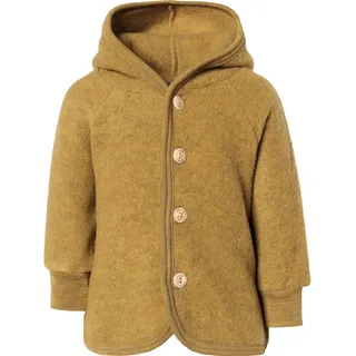 Engel Baby Jacke mit Kapuze Wollfleece, Safran Melange, 86/92