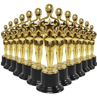 Exogio 24Pcs Goldene Trophäenstatuen Klein Pokal Kinder, Pokal Kindergeburtstag, Pokal Fußball Gewinnerpreis, Trophy Cup Awards für Wettbewerbe, Preisverleihung, Tanz, Anerkennung Partypreise