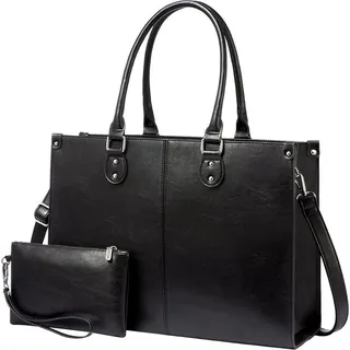 LOVEVOOK Laptoptasche 17.3 Zoll Damen Kunstleder Schwarz - Schwarz