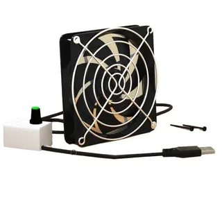 Oniissy Incredible Fan DC 5 V USB-betriebene Geschwindigkeit, verstellbarer Abluftventilator mit doppeltem Netz-Sicherheitsdesign für Hühnerställe, Haustierhäuser und Dunstabzugshauben in 8 cm und 12