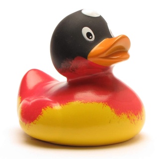 Badeente Deutschland Badeente | Quietscheente | L: 8 cm I inkl. Badeenten Schlüsselanhänger im Set