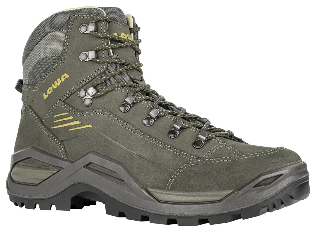 Lowa Wanderschuhe Renegade EVO LL Mid (All-Terrain, Nubukleder) olivegrün/senf Herren