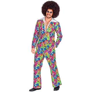 w widmann milano party fashion - Hippie Anzug Herren, Retro 70er Jahre Kostüm Set mit Jackett und Hose für Karneval und Party