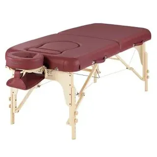 Master-Massage Massageliege Eva aus Holz, klappbar, Armauflage, 76 cm breit, 2 Zonen, rot, für Schwangere, höhenverstellbar