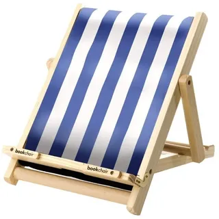 Bookchair (Standard) - Blau-Weiß - Buchständer aus Holz - Leseständer - Für Bücher, E-Reader und Tablets - Lesehilfe - Tablethalter - freihändig Lesen - Geschenk für Leser & Buchliebhaber