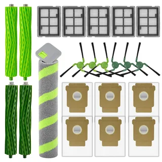 (22 Stück) Max 705 Combo Ersatzteile für iRobot Roomba Max 705 Combo Saugroboter: 4 Bürstenwalzen, 1 Wischwalze, 5 HEPA-Filter, 6 Staubbeutel, 6 Seitenbürsten, Zubehörset (Not for Max 705 Vac)