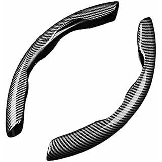 WYXFCBF Lenkradbezug für Mercedes Benz Classe GLB GLB 200d X247/GLB 250 X247 2019-2024, 2 Stück Kohlefaser Segmentierter Steering Wheel Cover, Lenkradschutz Innenraum Zubehör,Black