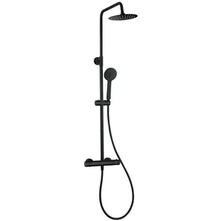 Badplaats Samar Duschsystem Duscharmatur Mat Schwarz 26x71x8