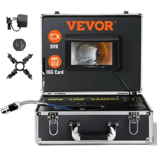 Vevor Profi 7" 480p-Rohrkamera 30m Kanalkamera Endoskop 1000TVL Inspektionskamera 130° Betrachtungswinkel 25mm Kameradurchmesser 4500 mAh-Akku für 6 Stunden Endoskopkamera Rohr DVR-&Fotoaufnahme