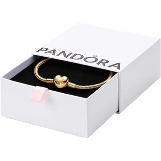 Pandora Moments Schlangen-Gliederarmband mit Herz-Verschluss aus Metall gold 563050C00-18 Größe 18