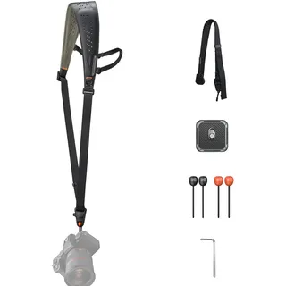 PGYTECH Kameragurt Camera Strap Pro, Kameraschultergurt Mit Abnehmbarem Achselgurt, Professionelles Kamerageschirr, Leder-Ergonomische Schulterpolster für DSLR/Spiegellose Kameras, Schwarz - Einheitsgröße