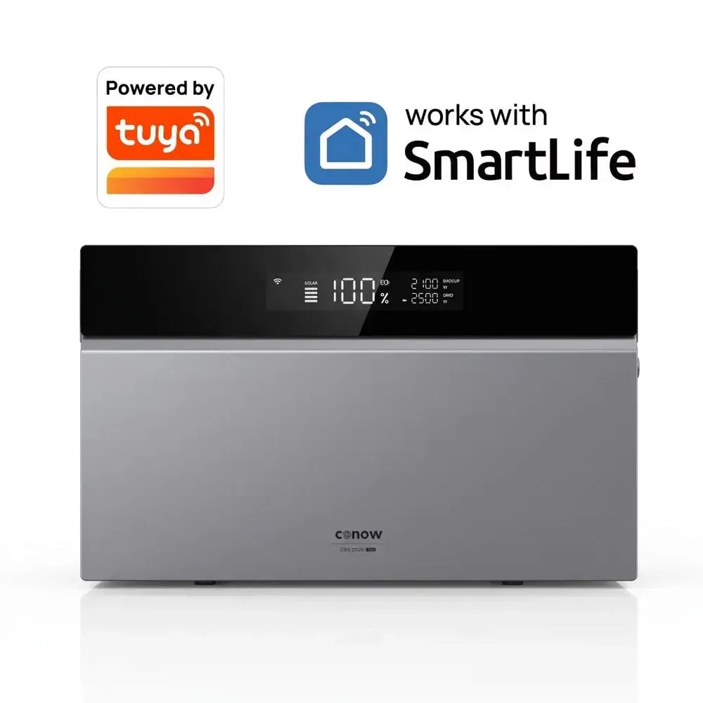 Conow CBE2000 Pro Tuya Balkonkraftwerke All-in-one  Speichersystem 2kWh 2500W 4 MPPT,  mit 0/1/2/3/4 Erweiterungsbatterien (optional)0
