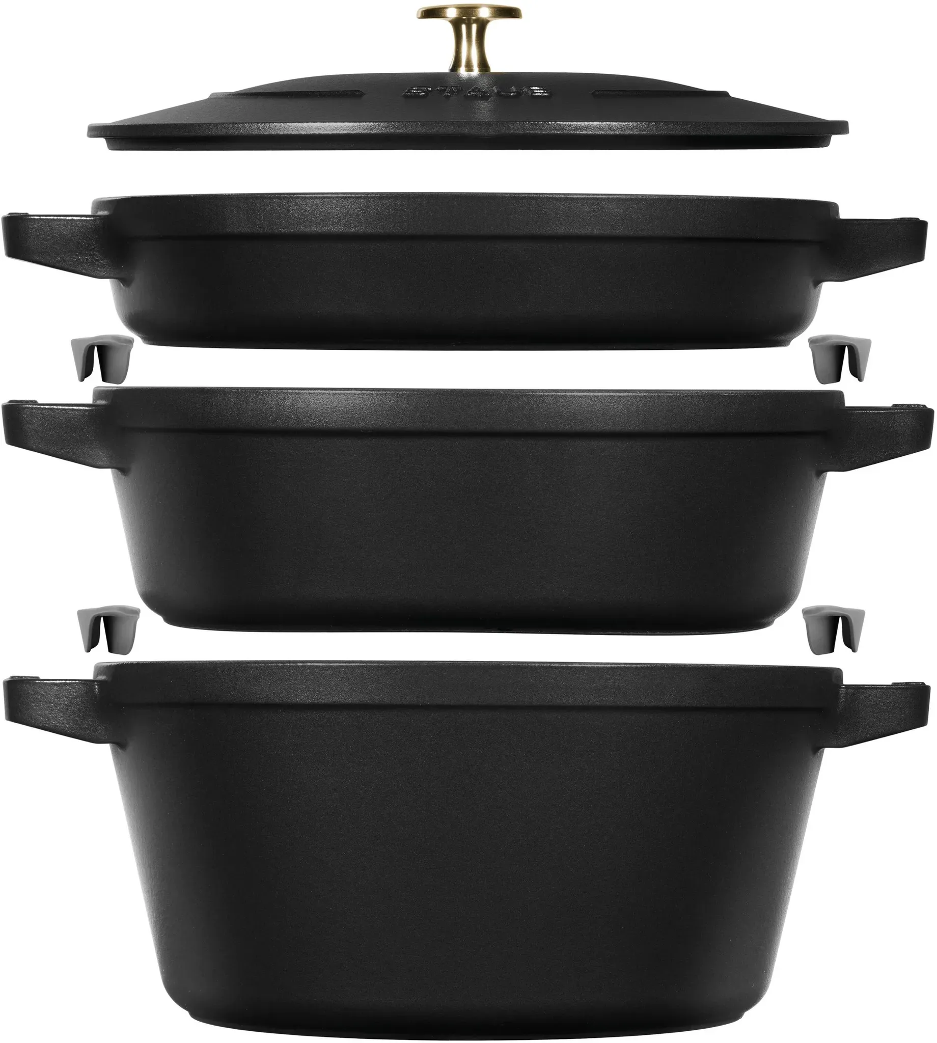 Staub Gusseisen-Kochtopf-Set - silber