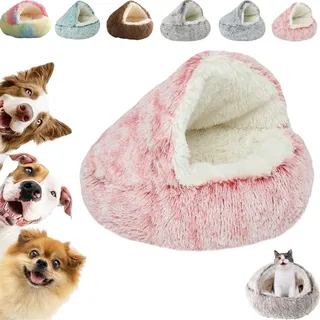 Haboz Hundehöhle, HABOZ GoHöhle - Ergonomische Hundehöhle für gelenkschonende Schläfchen (Rosa, 70 cm/27,55 Zoll)