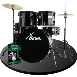 XDrum Rookie 22" Standard Schlagzeug Komplettset Black inkl. Schule