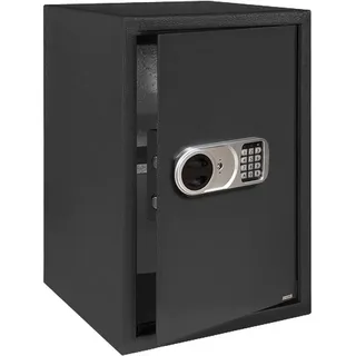 Karat Tresor Safemaxx, Elektronischer Safe, Geldschrank, Wandtresor, Wandsafe, mit elektronischem Zahlenschloss grau 35 cm x 31 cm x 50 cm | 43 l