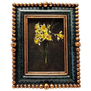 Sylvia’s Shop, kleiner Vintage-Bilderrahmen (6,3 × 8,9 cm), antik schwarzgrün verziert, für Tisch- und Wanddekoration, Retro-Wohnaccessoire im nostalgischen Stil, ideal für Fotos und Kunstdrucke