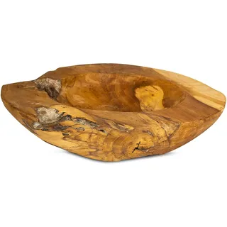 levandeo Schüssel Schale Teakholz Teak Massiv Holz Obstschale Holzschale Dekoschale Salatschüssel Tischdeko Holzdeko Unikat