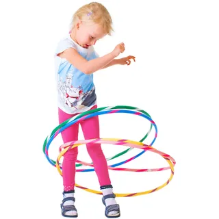 hoopomania Bunter Kinder Hula Hoop [Ø80cm - grün-orange] Kinder Hula Hoop Reifen ab 8 Jahre