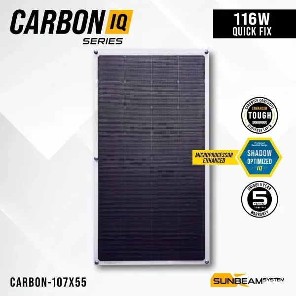 SUNBEAMsystem Carbon IQ 116W für Bimini (Für Montage Schiff... - 0% MwST. (Angebot gemäß §12 USt Gesetz.)