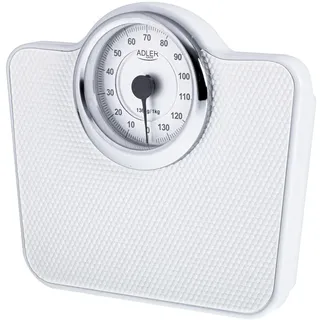 Adler AD 8180 Mechanische Personenwaage - Körpergewicht - Analoge Fitnesswaage - 136kg Kapazität - ⌀15cm Zifferblatt - Rutschfeste Oberfläche - Leicht ablesbar - Kalibriert mit Knopf