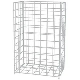 Hygienical Betriebsbedarf Gitterkorb Metall, Metallgitterkorb für Müllbeutel, Wäschekorb, Sammelkorb, Größe 40 x 62 x 25 cm (ca. 60l), Weiß, Luftdurchlässig