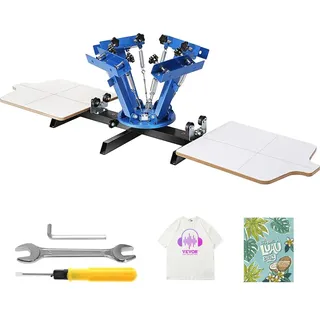 Vevor Siebdruckpresse T-Shirt Siebdruckmaschine 4 Farben 2 Stationen, T-Shirtpresse, Hitzepresse Transferpresse DIY Ausrüstung Drucker, Textildruck