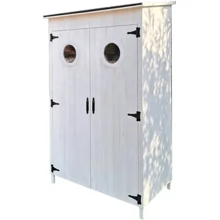 LECO Moderner Gartenschrank Toni Weiß