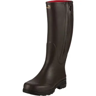 Parforce Essential Gummistiefel mit Reißverschluss und Neoprenfutter Gummistiefel Herausnehmbare Innensohle, Stoßdämpfend, Wärmeisolation braun 44 EU