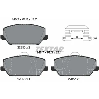 Textar Bremsbelagsatz, TEXTAR 2285501, Vorne